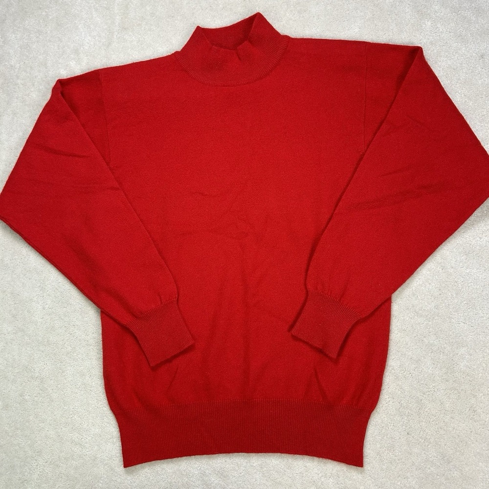 Preston and York Cashmere Sweater Women's Small Mock Neck Red Quiet Luxury